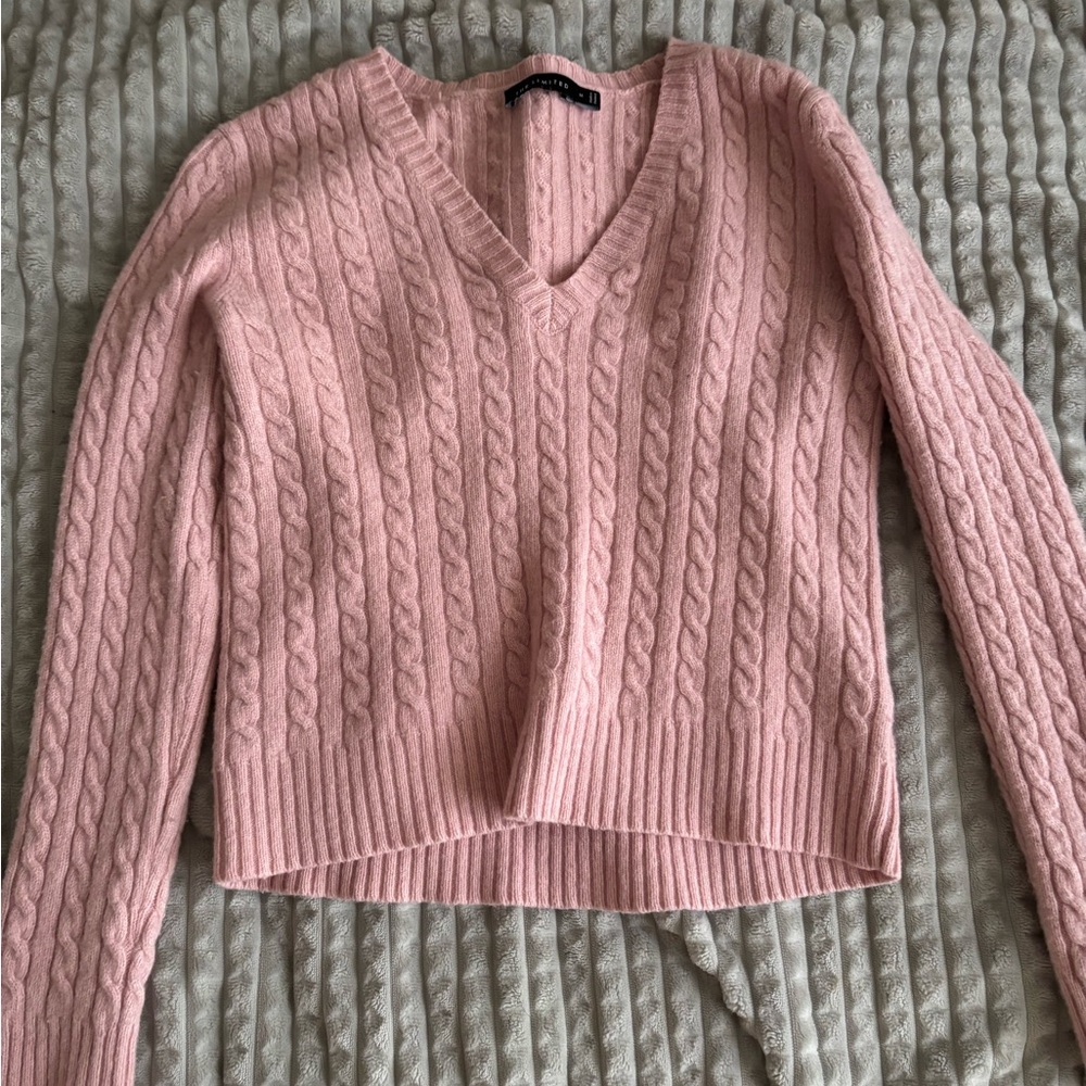 The Limited Soft Pink V-Neck Sweater